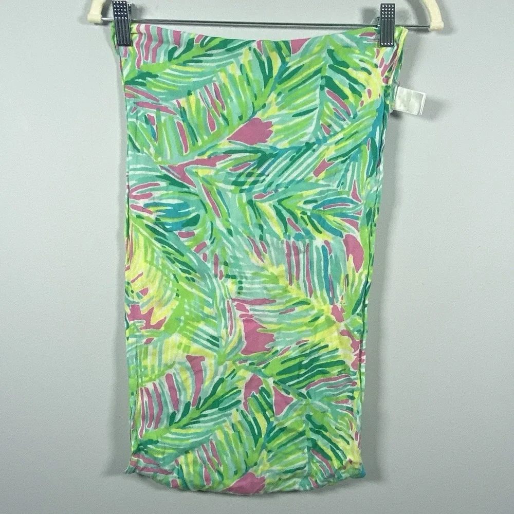 Lilly Pulitzer Riley Infinity Scarf Palm Leaf Green‎ Pink Resort Beach Coastal